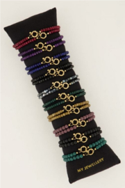 my jewellery armband | paarse kralen armband met gouden slotje paars