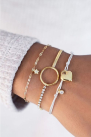 my jewellery armband | armband met steentje en cirkel goud*