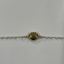 My jewellery armband parels en schelp goud