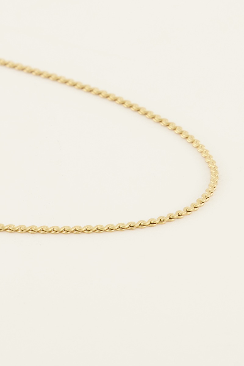 My jewellery lange ketting met platte schakels goud