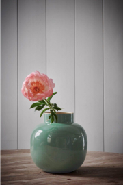 Pip studio blushing birds ronde vaas metaal | groen 25cm