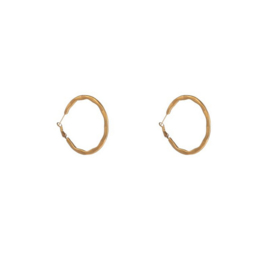 Go Dutch Label oorbellen dented hollow hoop - 14k