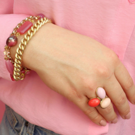 Camps & Camps ring Mixed Pebble Ring sweet bubblegum
