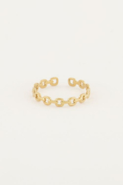 My Jewellery ring | verstelbare mix ring open schakel goud.