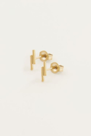 My Jewellery oorbellen | oorbellen studs twee staafjes goud