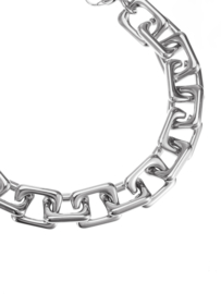 rose en camellia armband chunky vierkant zilver