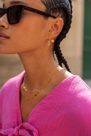 My jewellery Doortrek oorhangers met vlinder goud