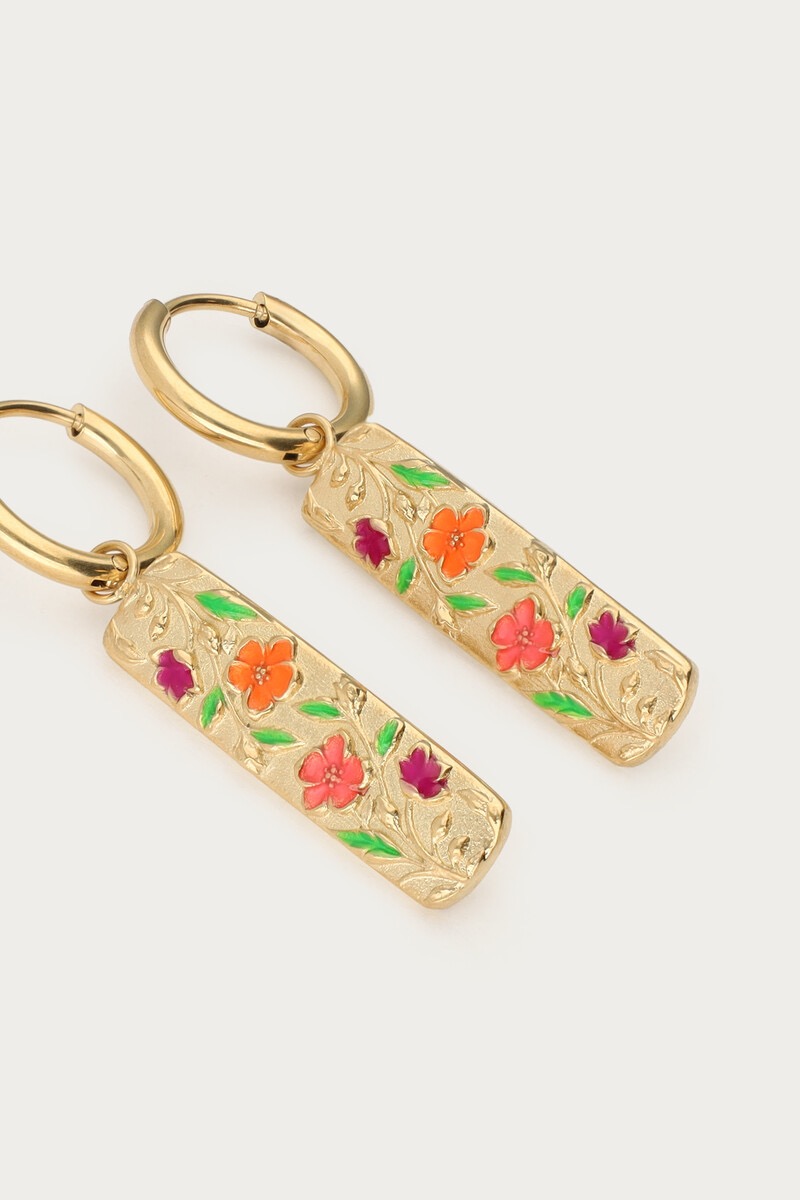 My Jewellery Botanical oorringen met multikleur bloemen