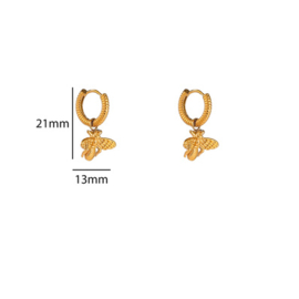 Go Dutch Label oorbellen Bee Hoop goud