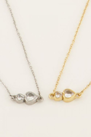 My jewellery armband | goud dubbel strass hartje