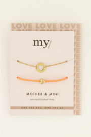 my jewellery armbanden set | moeder & mini oranje goud