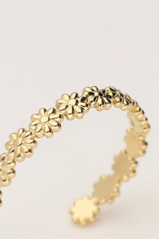 My jewellery verstelbare ring kleine bloemen goud