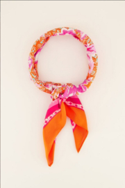 my jewellery Oranje sjaal met bloemen