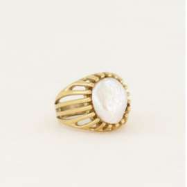 my jewellery ring | statement ring met parel goud.