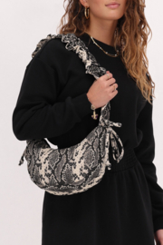 My jewellery Slangenprint crossbody tas met ruffles
