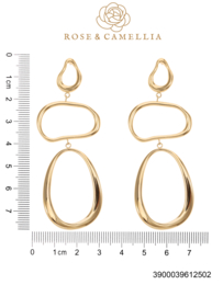 rose en camellia oorbellen organische vorm