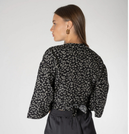 Tiltil Sunny top black flower dot