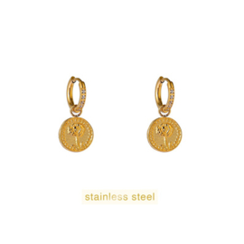 Go Dutch Label oorbellen Coin Hoop goud