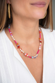 My Jewellery ketting | art gekleurde kralen ketting goud