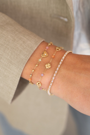 MyJewellery Armband met hartje & gekleurde kralen goud