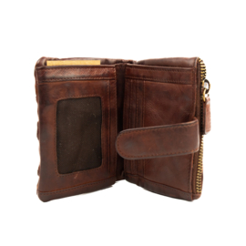 Bear Design gevlochten portemonnee 'Lux' | cognac