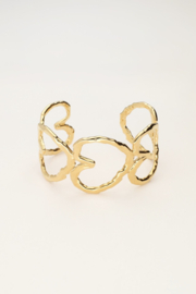 My jewellery Statement bangle met open harten goud