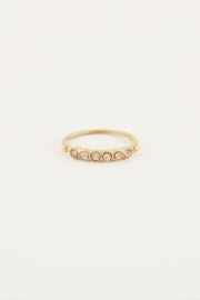 My jewellery ring | goud vintage ring peach kristal.