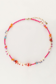 My Jewellery ketting | art gekleurde kralen ketting goud