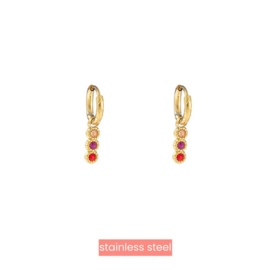 Tree in a row Ring - 14K + Peach