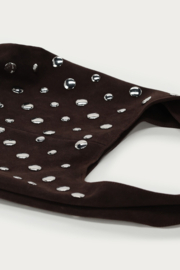 My Jewellery Donkerbruine schoudertas met grote studs