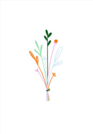 wenskaart klein liefs | bloemen