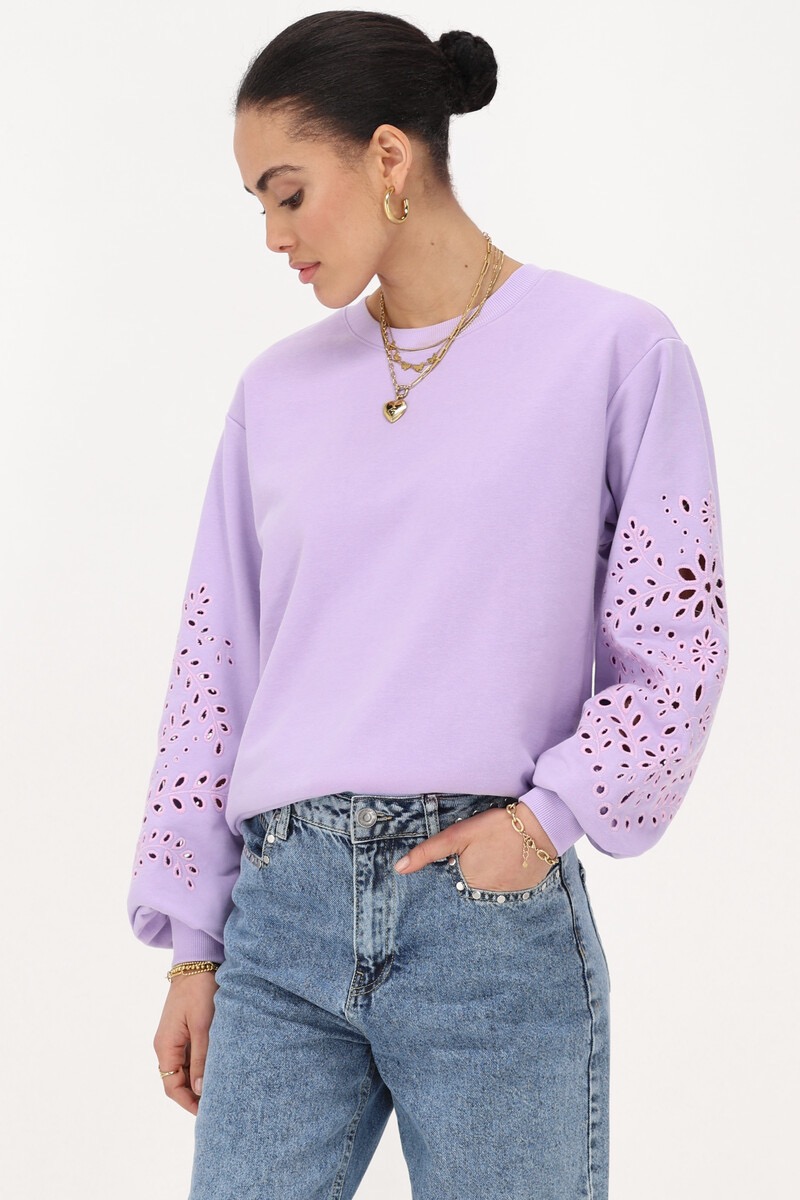 My Jewellery Lila sweater met embroidery details