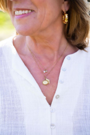My Jewellery ketting | ketting met twee strass hartjes zilver