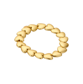 biba armband hartjes metaal mat goud