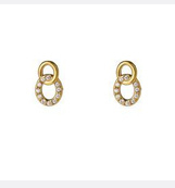 Go Dutch Label oorbellen Double Round Sparkle Stud goud