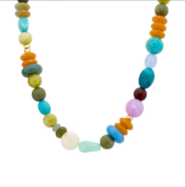 biba ketting chunky resin kralen multikleur