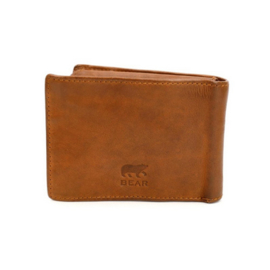 Bear design herenportemonnee Billfold 'Joep' cognac