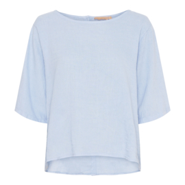 marta du chateau blouse rugknoopsluiting blauw