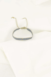 Zusss mooimakers miyuki armbandje stipje grijs/blauw