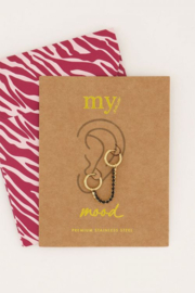 my jewellery oorbel | MOOD oorring met zwarte stenen zilver