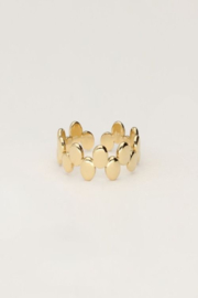 My jewellery verstelbare statement ring met ovalen details goud
