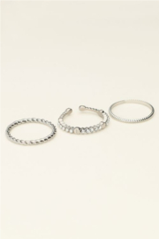 my jewellery ring set | set van 3 ringen  met twist zilver mt 18
