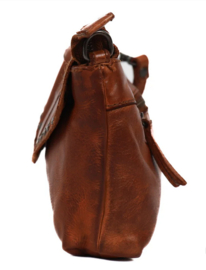 Bear Design Schoudertasje met studs 'Pleun' cognac