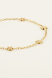 my jewellery armband | meerdere bloemetjes goud