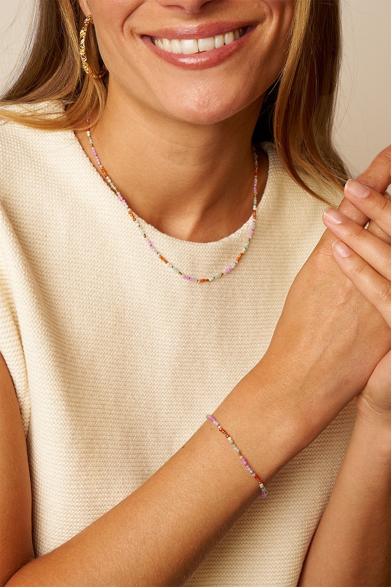 My Jewellery Botanical armband met blauwe kralen