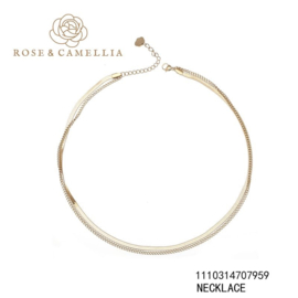 rose en camellia ketting dubbel met snake
