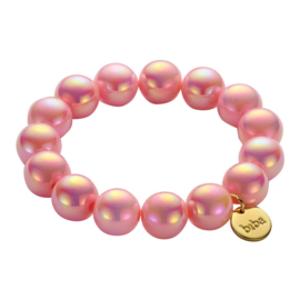 biba armband chunky kralen parelmoer roze