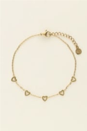My jewellery armband met kleine hartjes goud