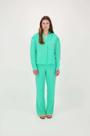zusss linnen broek recht model turquoise