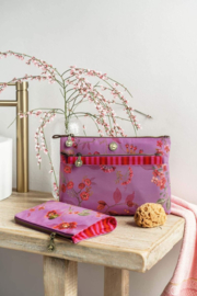 Pip Studio Toilettas Rits Kawai Flower | Fuchsia roze